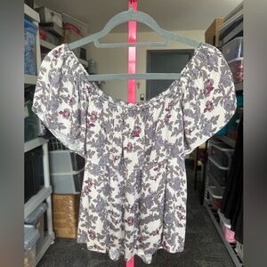 Honey Punch Floral Off-Shoulder Top